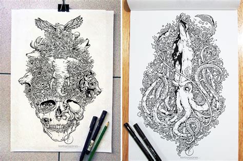 Impressively Detailed Pen Doodles By Kerby Rosanes Bored Panda