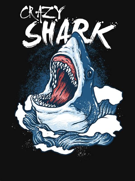 Crazy Shark Lady T Shirt By Lazzfire Redbubble Shark Illustration