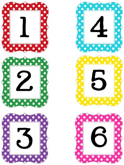 Multi Polka Dot Numbers