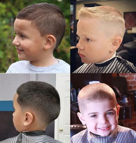 Baby boy in the barber hair cutting for kids by parents while hairdressers closed. 50+ Cute Toddler Boy Haircuts Your Kids will Love