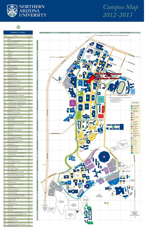 Northern Arizona University Campus Map Gambaran