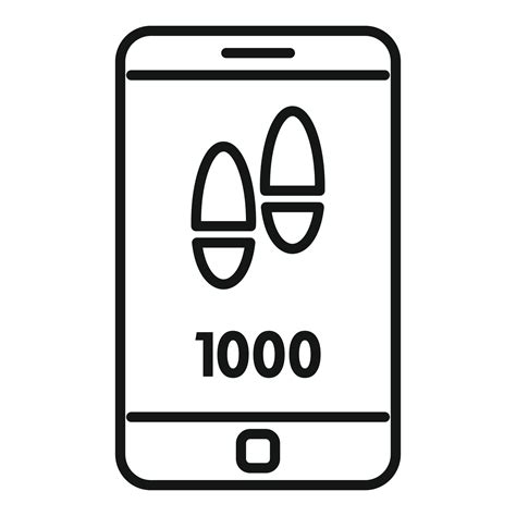 Smartphone Steps Counter Icon Outline Style 14647101 Vector Art At