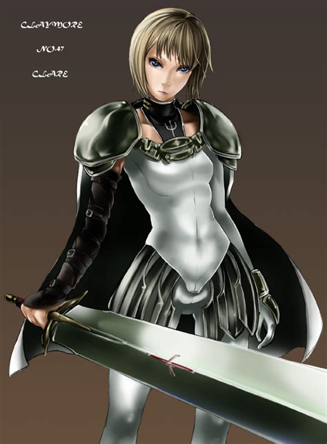safebooru 1girl abubu armor blade blonde hair clare claymore claymore claymore sword