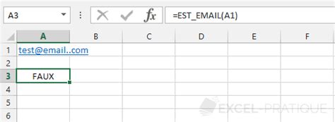 Fonction Excel Estemail