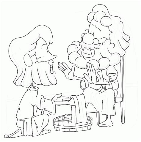 Jesus Washes Feet Coloring Page Coloring Home