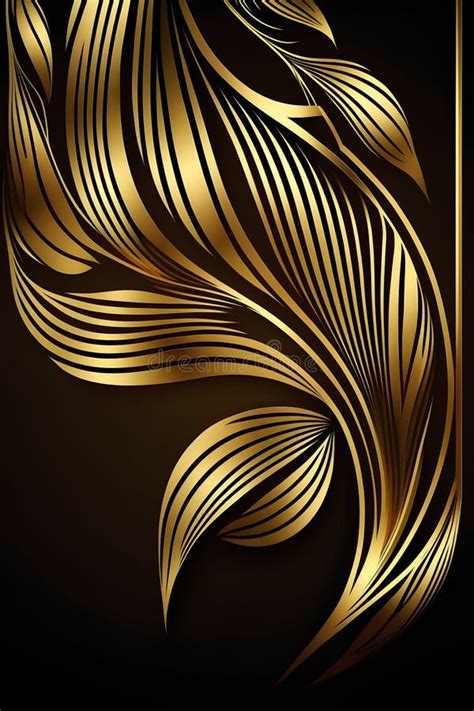 Abstract Golden Floral Background Elegant Vector Element For Design
