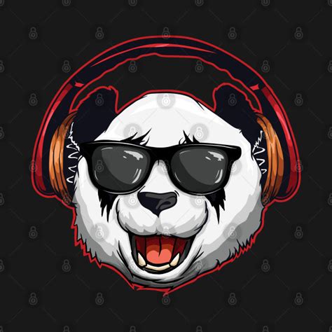 Hipster Panda Bear Headphones And Sunglasses Music Panda Panda Kids T