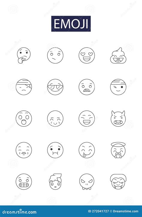 Emoji Line Vector Icons And Signs Smiley Expression Character