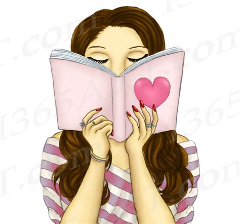 Brunette Woman Reading Clipart Girl Reading Book Png I 365 Art