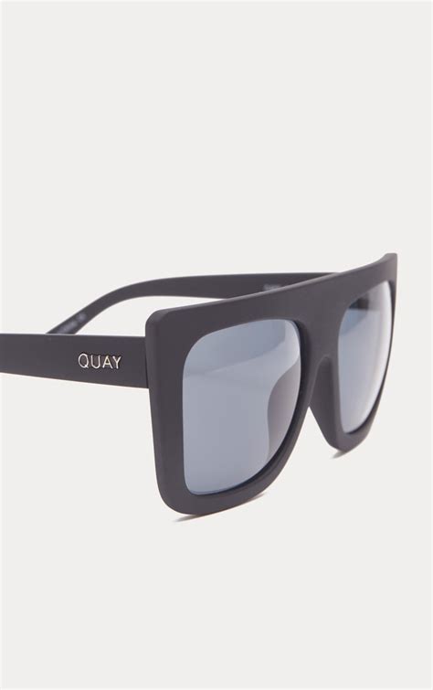 Quay Australia Black Café Racer Flat Top Sunglasses Prettylittlething Usa