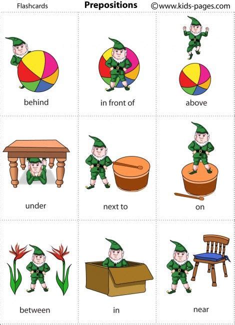 Prepositions Flashcard Prepositions Flashcards Speech Language Therapy