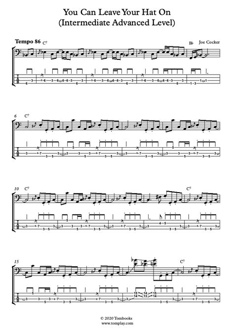 You Can Leave Your Hat On Intermediate Advanced Level Joe Cocker Bass Tabs