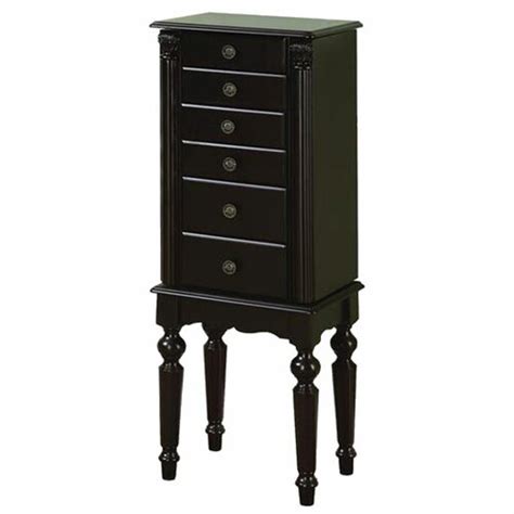 Powell Antique Black Petite Ebony Jewelry Armoire With Mirror And Reviews