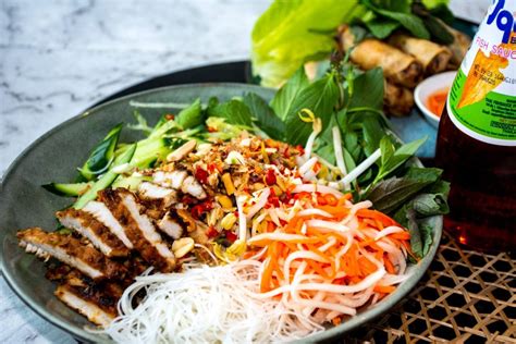 Vietnamese Grilled Pork Noodles Bun Thit Nuong Asian Inspirations Recipe Vietnamese