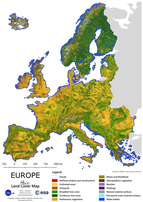 Esa Europe Land Cover Mapped In 10 M Resolution