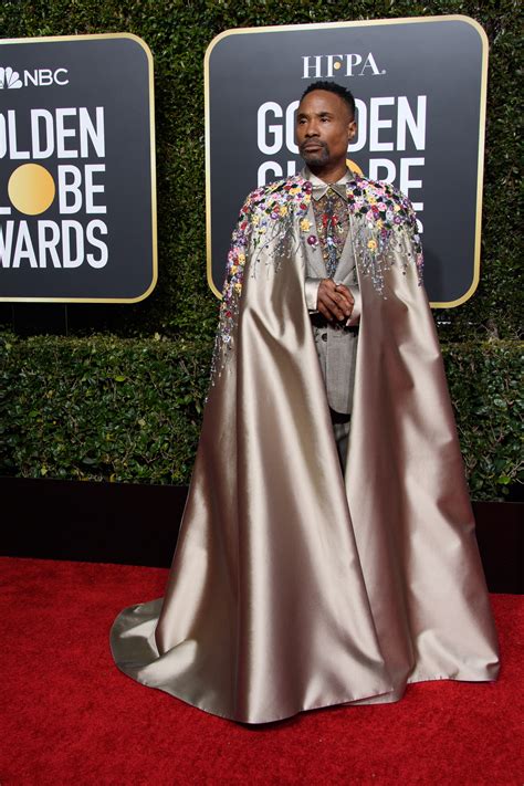 Stars like porter, who strutted the red carpet in a tuxedo gown by the designer christian siriano, are using fashion to show one route forward for the the show is a funfetti cake of visual pleasure, and one of the highlights is billy porter, who plays the ballroom m.c. Best of the Red Carpet- Metallics: Billy Porter | Golden ...