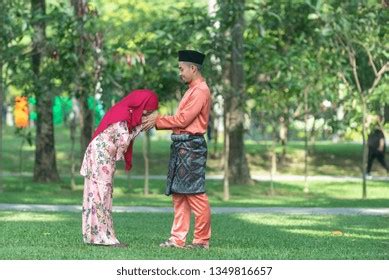 Wife Asking Forgiveness Husband Eid Mubarak Stock Photo