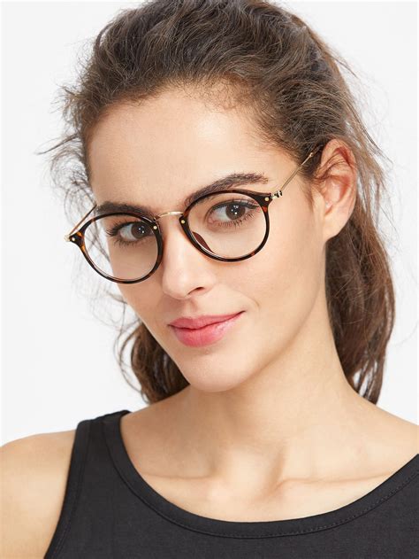 Shop Leopard Frame Round Glasses Online Shein Offers Leopard Frame