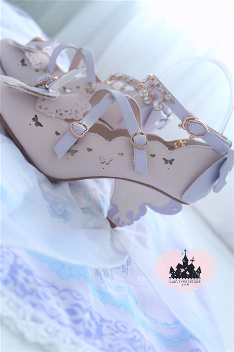 Empty Wardrobe The Kingdom Of Fairies Butterfly Heels Lolita Shoes