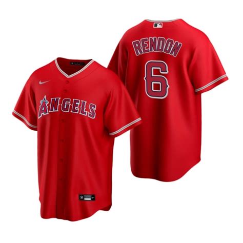 Mens Nike Los Angeles Angels 6 Anthony Rendon Red Alternate Stitched