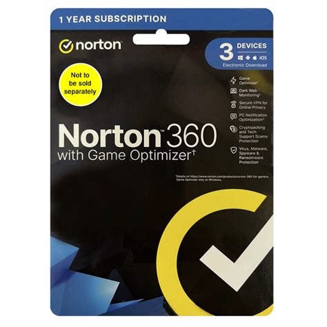 Norton 360 With Game Optimizer 1u3d 12 Month Subscription Only To Be