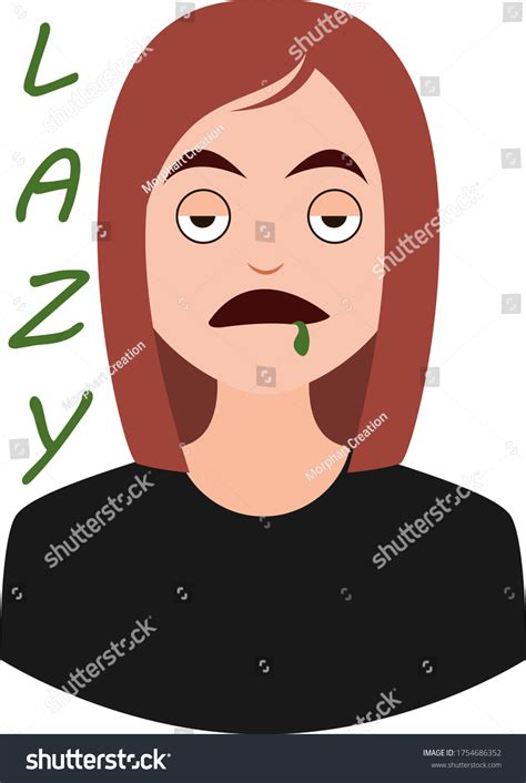 Lazy Girl Emoji Illustration Vector On Stock Vector Royalty Free