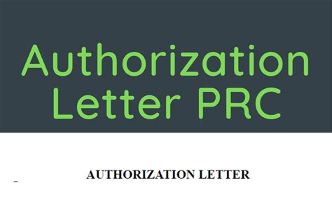 Authorization Letter For Prc Renewal