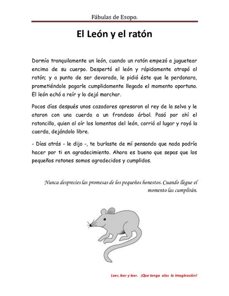 El Leon Y El Raton Buscar Con Google Fabulas De Esopo Ratones Fabulas