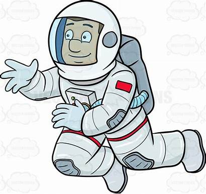 Astronaut Clipart Flying Seeing Male Happy Clip