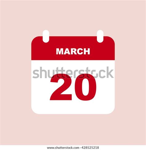 March 20 Calendar Icon Stock Vector Royalty Free 428525218 Shutterstock