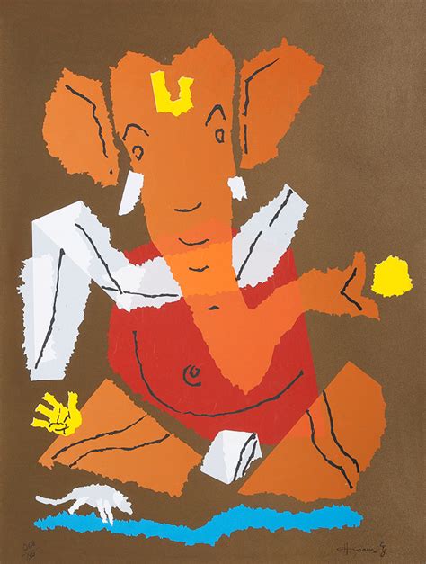 M F Husain Ganesha Kite Series Limited Editions Serigraphs By M F