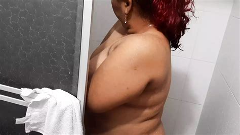 I Film My Stepmom While She Showers Her Big Ass Makes My Cock Hard