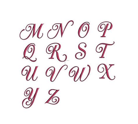 Fancy Curly Monogram Script Font 123 Inches Upper Case In Etsy