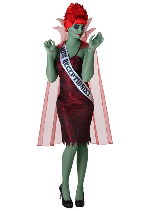 Not only does it have the startling look of the ghost with the most, including all the grave rot that is unavoidable for a spirit this potent, but the wild hair will make for a really freaky experience for all your brand new. Plus Size Miss Dead Receptionist Costume