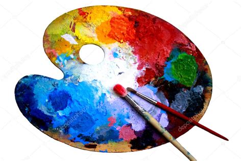Oval Art Palette With Paints — Stock Photo © Barinov 1475670