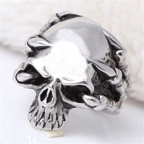 Free Shipping 2014 New 316l Stainless Steel Mens Skull Rings Punk