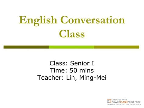 Ppt English Conversation Class Powerpoint Presentation Free Download