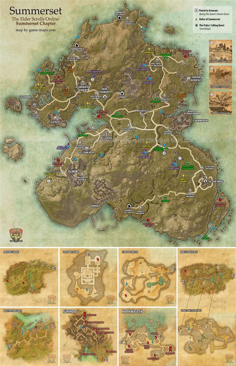 Summerset Zone Map For The Elder Scrolls Online Summerset Delves