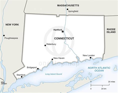 Vector Map Of Connecticut Political One Stop Map