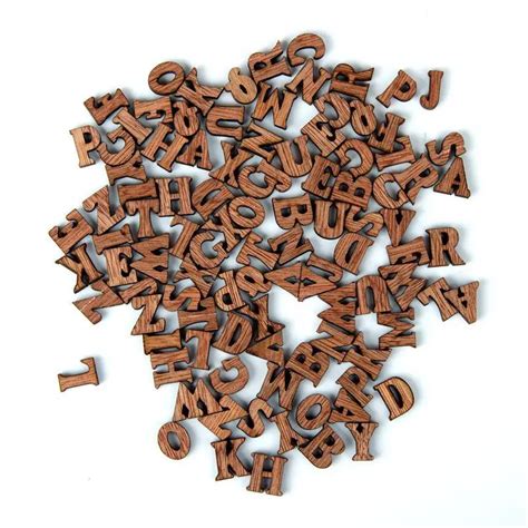 New 50pcs Random Brown Wooden Letters Alphabet For Decorative