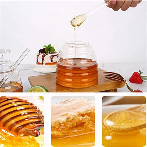 280ml 95oz Beehive Honey Jar Glass Bee Hive Honey Pot With Dipper Buy High Class Premium