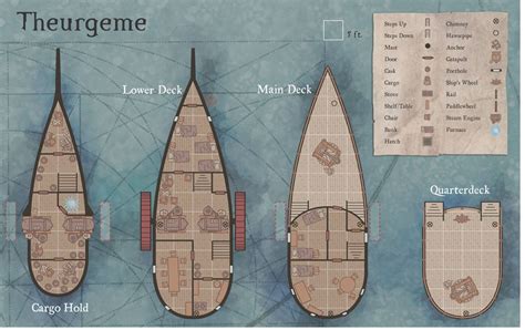 Ship Map Dungeon Maps Fantasy Map