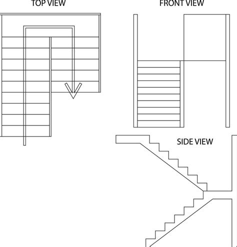 Illustration Vector Graphic Of Stairs Top View Of Stairs Side View