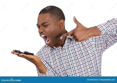Man Yelling At Someone On Phone Stock Photo Image Of Black Conflict