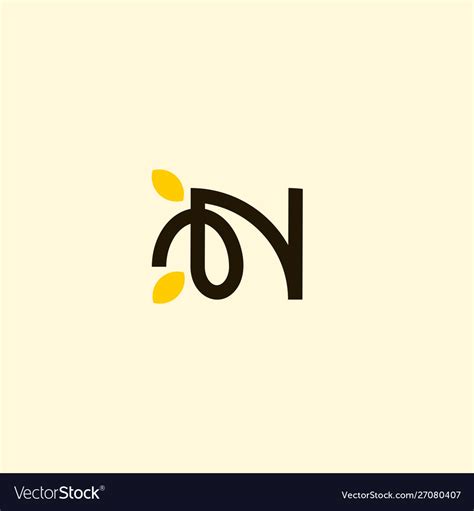 Letter N Leaf Naturally Business Logo Royalty Free Vector