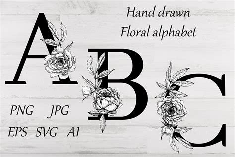 Floral Alphabet Svg 672 SVG File For Cricut Creating SVG Cut Files