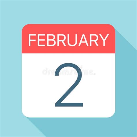 February 2 Calendar Icon Vector Illustration Of One Day Of Month