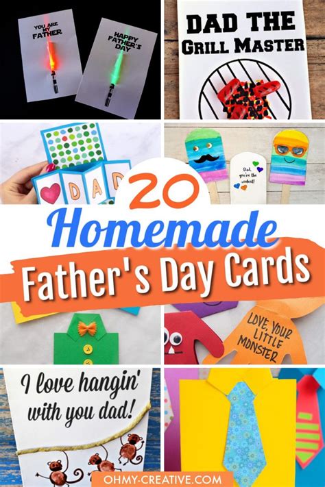 20 Homemade Fathers Day Card Ideas Oh My Creative