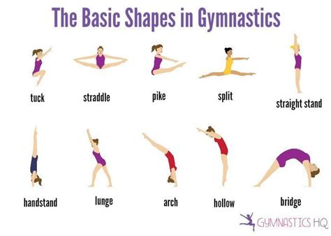 The Basic Shapes In Gymnastics Gymnastics Workout Gymnastics Skills
