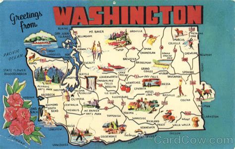 Washington Tourist Map Scenic Wa